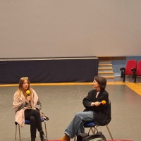 Petra Belc i Iva Gavrilović u razgovoru nakon projekcije. Foto: Sonja Leboš