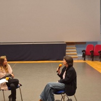 Petra Belc i Iva Gavrilović u razgovoru nakon projekcije. Foto: Sonja Leboš