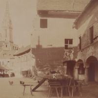 Tržnica Dolac 1924. godine.  Izvor: Hrvatski muzej arhitekture, Osobni arhiv Selima i Zoje Dumengjic ©